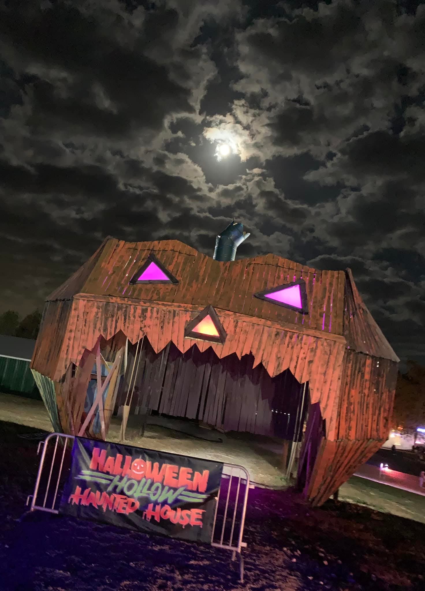 Behind-the-scenes prop storage at Halloween Hollow